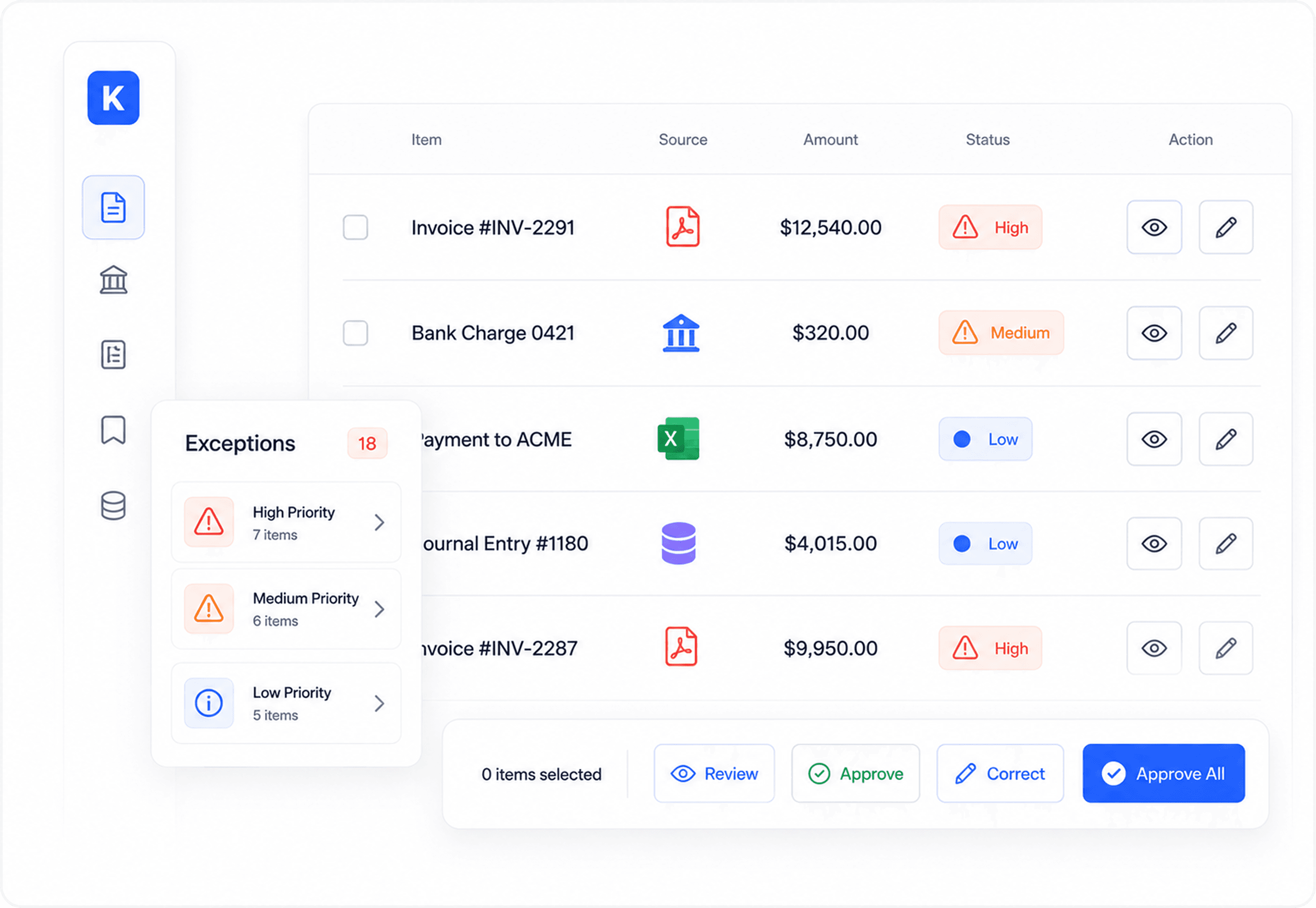 Reviewable outputs dashboard preview